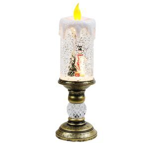 Snowman LED USB Flameless Candle Snow Globe Lamp Thanksgiving Holiday Decoration